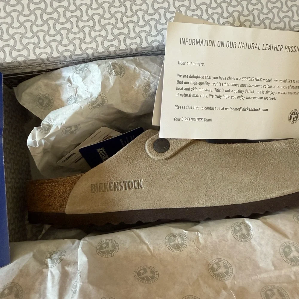 BNIB Birkenstock Boston Soft Footbed
Suede Leather Taupe 38 - Picture 5 of 5